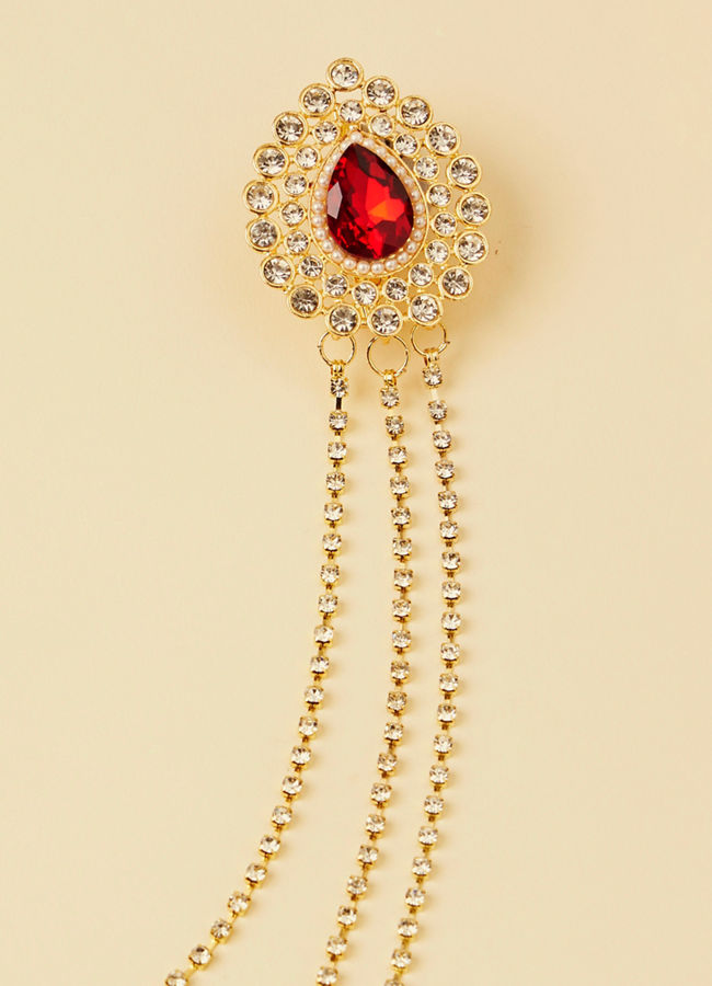 Mesmerizing Maroon Brooch image number 1